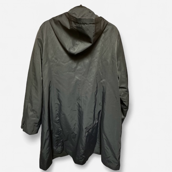 Navy Blue Eileen Fisher Hooded Rain Jacket with Fleece Lining - Picture 2 of 6